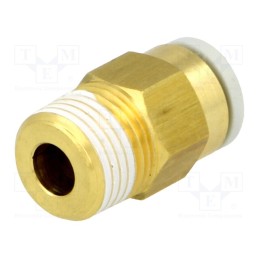 1 pcs x SMC-KQ2H06-01AS - Push-in fitting, threaded,straight, -1÷10bar, brass, -5÷60°C