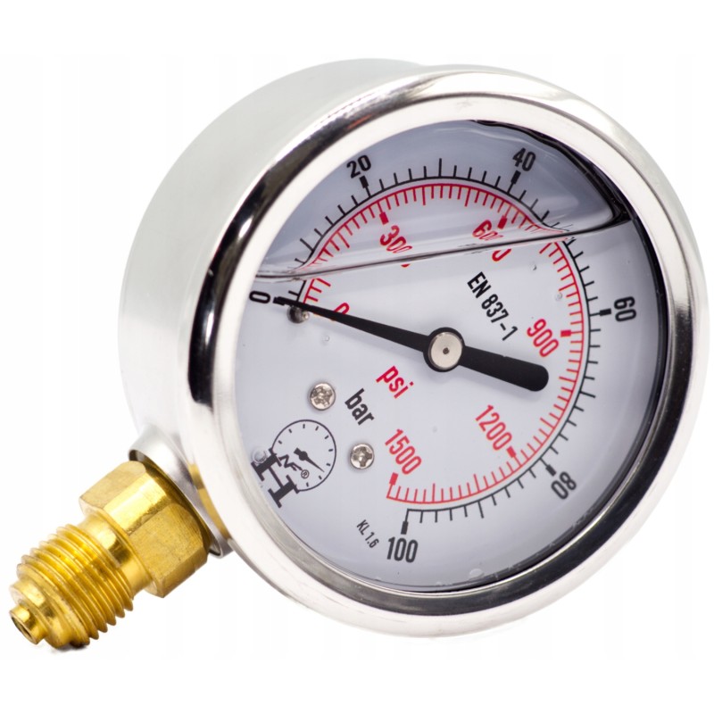 Hydraulic timer pressure gauge 100 bar 63mm