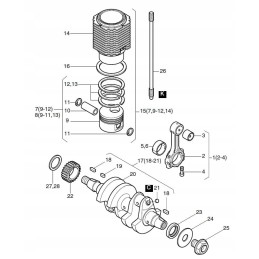 Hatz 2g30 2g40 shaft oil seal 50603100