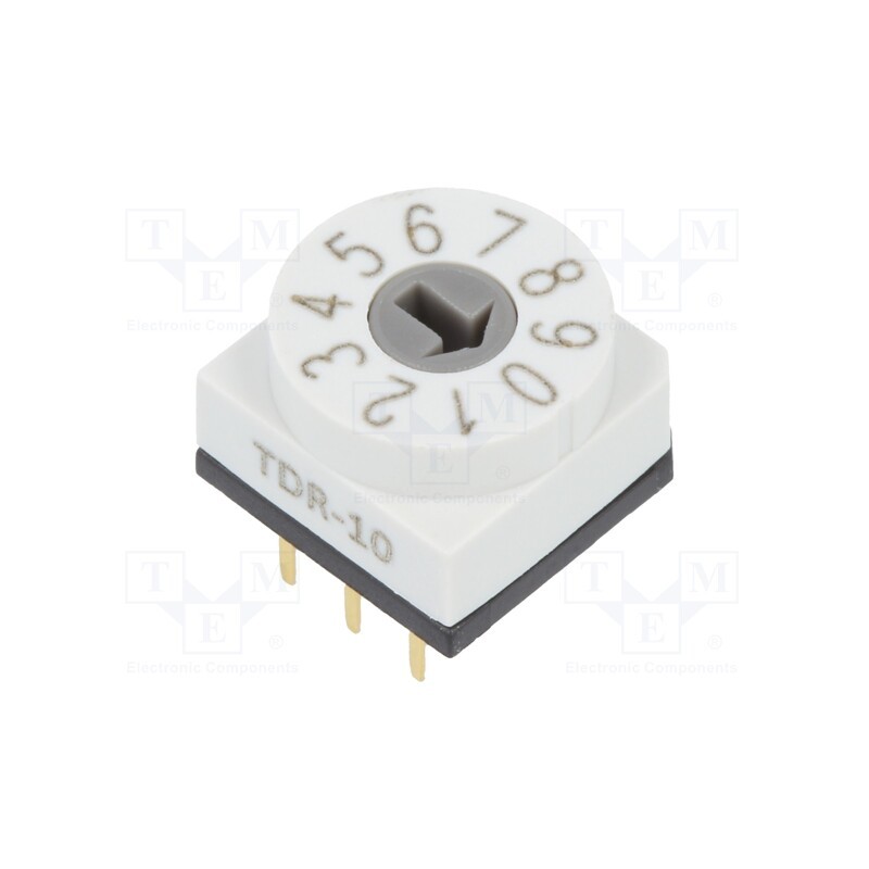 1 pcs x SUNGMUN ELECTRONICS - TDR-10 - Encoding switch, DEC/BCD, Pos: 10, THT, Rcont max: 80mΩ, 7Ncm, T/S/Q