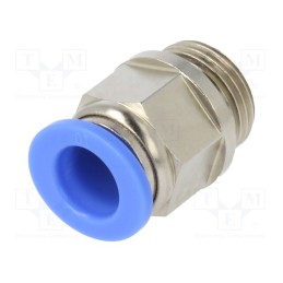 1 pcs x PNEUMAT-122.038-10 - Push-in fitting, straight, -0.95÷15bar, nickel plated brass