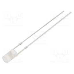1 pcs x OPTOSUPPLY - OSW5DK3HE2B-12V - LED, 3mm, white, 1120mcd, 140°, Front: flat, 12V, No.of term: 2, 225mW