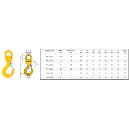 Swivel hook with ball bearings, 2 t HDS crane, CE approval