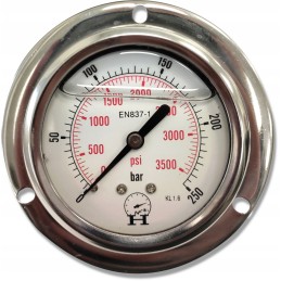 Hydraulic panel pressure gauge 0 250 bar