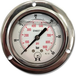 Panel pressure gauge 0 60 bar rear connection