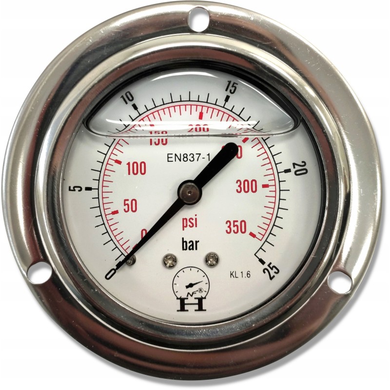 Hydraulic panel pressure gauge 0 25 bar