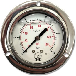 Hydraulic panel pressure gauge 0 10 bar