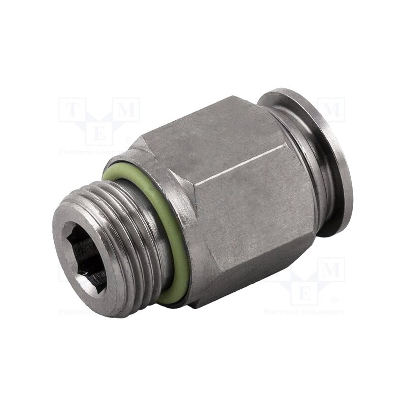1 pcs x AIGNEP-70020 6-1/4 - Push-in fitting, straight, -0.99÷20bar, nickel plated brass