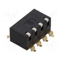1 pcs x OMRON OCB - A6SR-4101 - Switch: DIP-SWITCH, Poles number: 4, ON-OFF, 0.025A/24VDC, Pos: 2