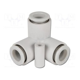 1 pcs x SMC-KQ2D04-00A - Tee fitting, angled 90°,plug-in, -1÷10bar, polypropylene