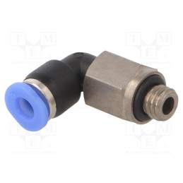 1 pcs x PNEUMAT-PL-53 - Push-in fitting, angled, -0.95÷10bar, Thread: M5, Thread: outside