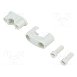 10 pcs x OBO BETTERMANN - 3080 LGR - Fixing clamp, Cable P-clips, ØBundle : 6÷17mm, W: 14mm, light grey