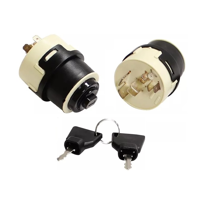 Ignition switch with keys for JCB backhoe loader 3 4cx