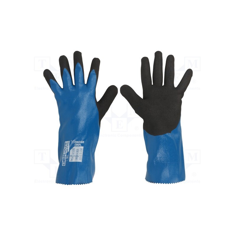 1 set x WONDER GRIP - 52976 - Protective gloves, Size: 9,L, blue 