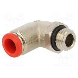 1 pcs x AIGNEP-50116 8-M12X1,5 - Push-in fitting, angled, -0.99÷20bar, nickel plated brass