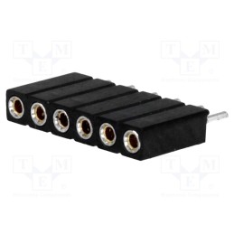 2 pcs x CONNFLY - DS1002-03-1*6131 - Socket, pin strips, female, PIN: 6, turned contacts, straight, THT