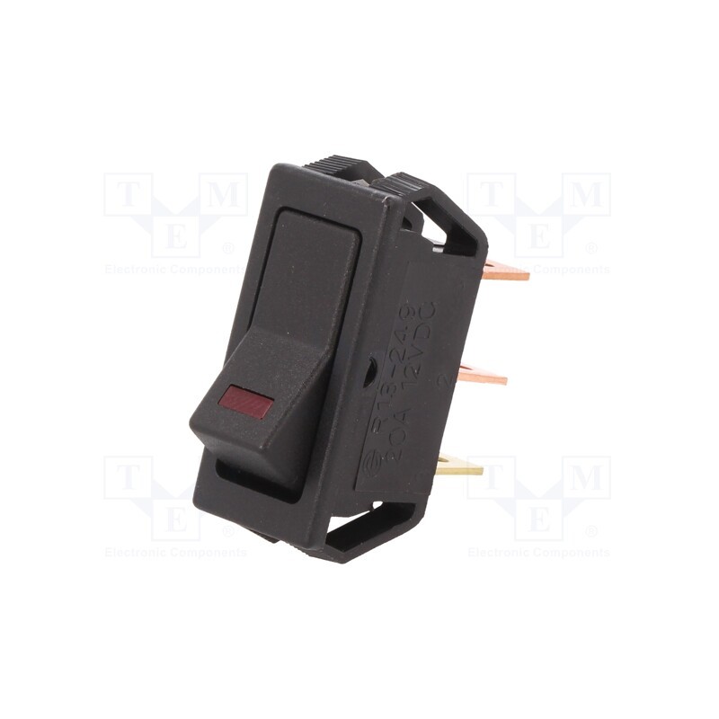 1 pcs x SCI - R13-249L-01-BBR - ROCKER, SPST, Pos: 2, ON-OFF, 20A/12VDC, black, LED,point, 12VDC