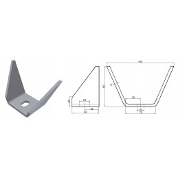 Frame mounting bracket, body box console, 6mm