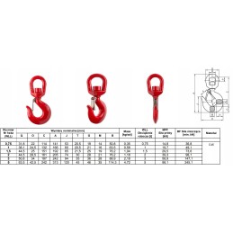 Swivel hook 1000kg 1t sling crane crane certificate