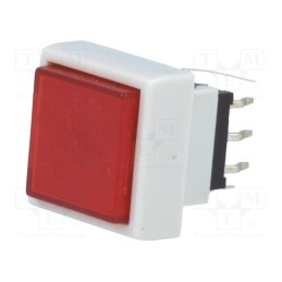 1 pcs x HIGHLY ELECTRIC - PB6133FAL-1 - Switch: keypad, Pos: 2, DPDT, 0.1A/30VDC, red, LED, red, THT, 1.5N