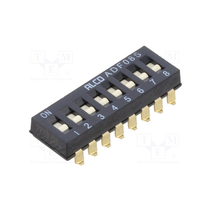 1 pcs x TE Connectivity - 4-1825059-1 - Switch: DIP-SWITCH, ON-OFF, 0.1A/24VDC, Pos: 2, -35÷85°C, SMT, ADF