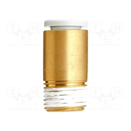 1 pcs x SMC-KQ2S10-02AS - Push-in fitting, threaded,straight, -1÷10bar, brass, -5÷60°C