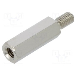 10 pcs x DREMEC - 213X14K - Screwed spacer sleeve, 14mm, Int.thread: M3, Ext.thread: M3, brass