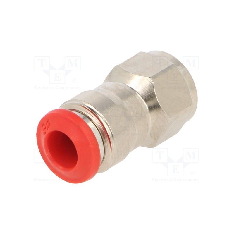 1 pcs x AIGNEP-50030 6-1/8 - Push-in fitting, straight, -0.99÷20bar, nickel plated brass