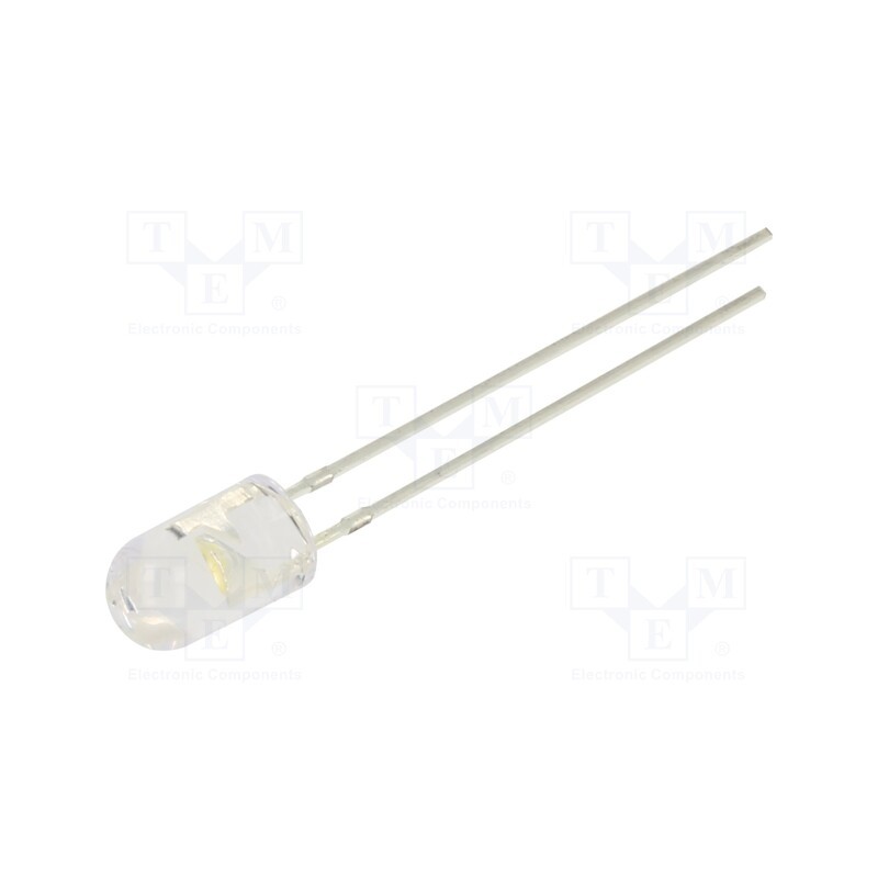 1 pcs x OPTOSUPPLY - OSM5DK5E31B-5V - LED, 5mm, white warm, 2180÷3000mcd, 30°, Front: convex, 5÷7.5V