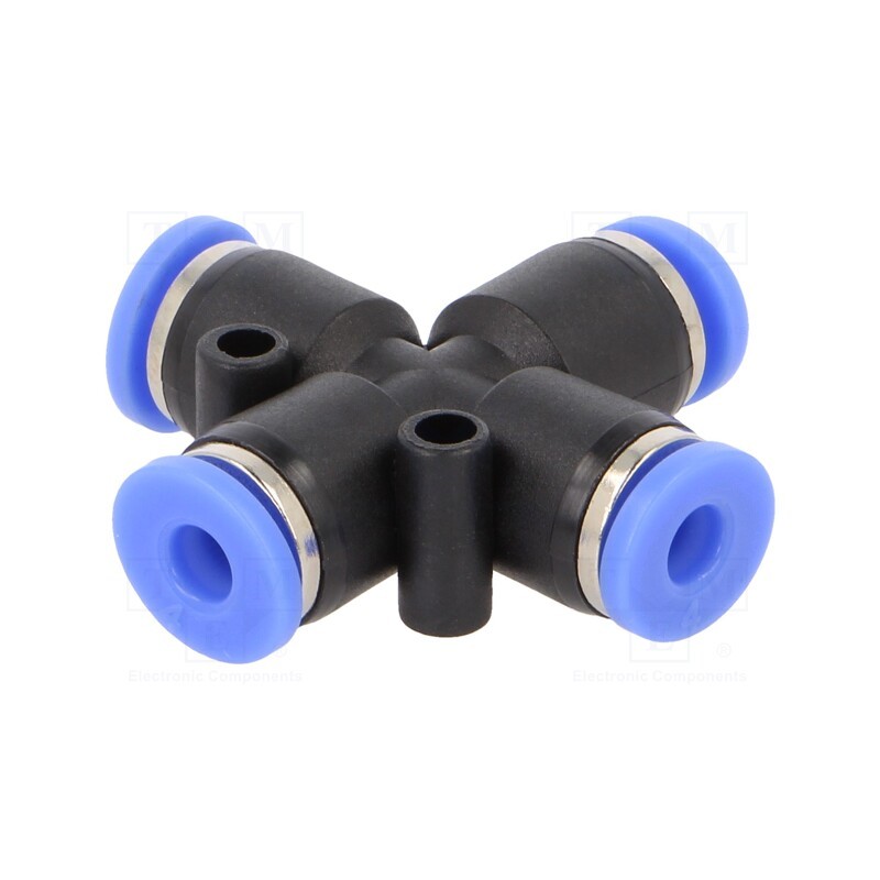 2 pcs x PNEUMAT-139.004 - Push-in fitting, -0.95÷15bar, PBT, Features: 4-fold branch