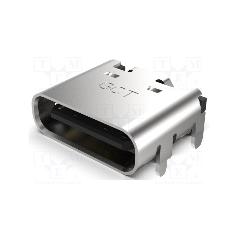 2 pcs x Global Connector Technology (GCT) - USB4105-GF-A - Socket, USB C, SMT, PIN: 16, horizontal, top board mount, USB 2.0