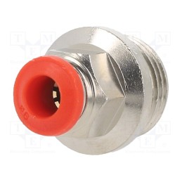 1 pcs x AIGNEP-50020 6-3/8 - Push-in fitting, straight, -0.99÷20bar, nickel plated brass