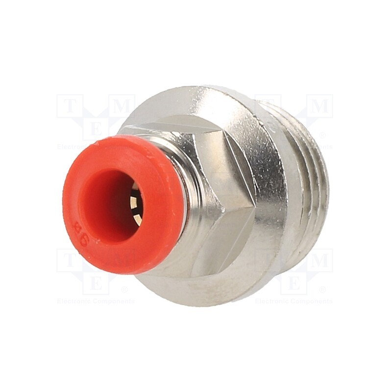 1 pcs x AIGNEP-50020 6-3/8 - Push-in fitting, straight, -0.99÷20bar, nickel plated brass