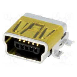 2 pcs x MOLEX - 675031020 - Socket, USB B mini, on PCBs, SMT, PIN: 5, horizontal