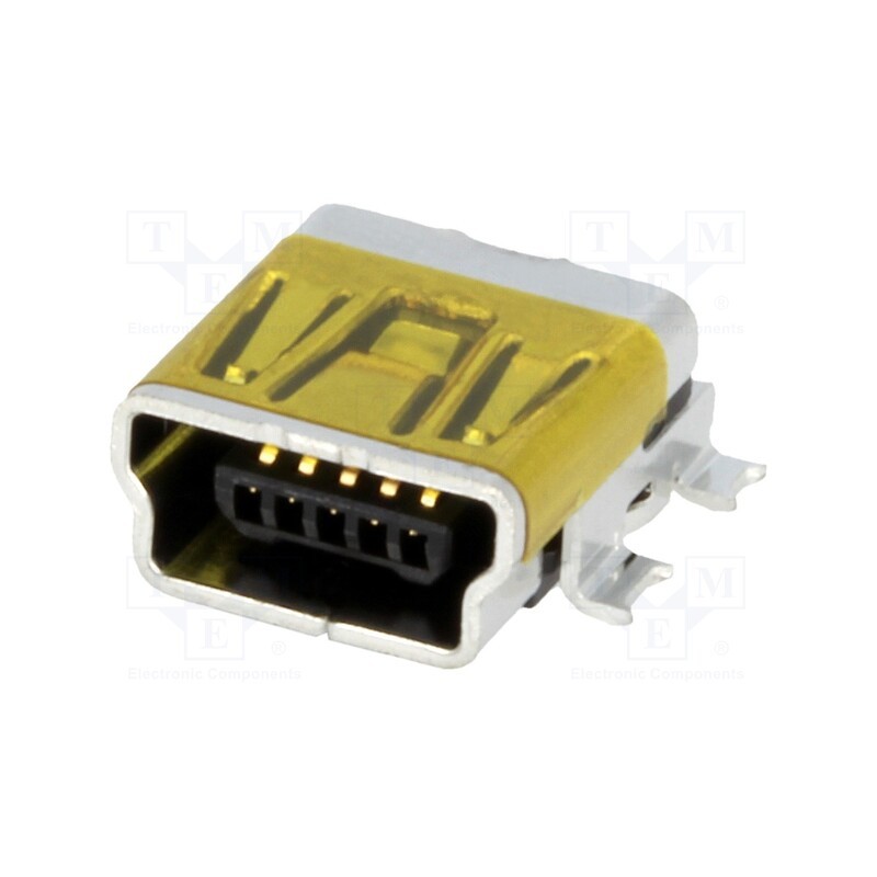 2 pcs x MOLEX - 675031020 - Socket, USB B mini, on PCBs, SMT, PIN: 5, horizontal