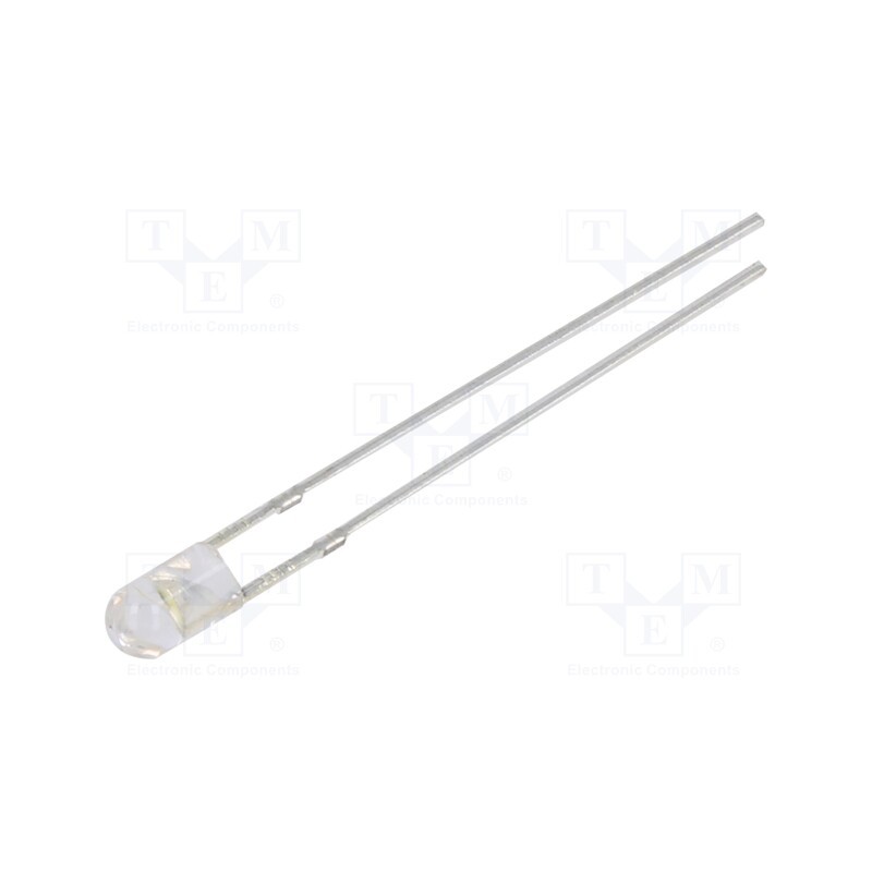 1 pcs x OPTOSUPPLY - OSW5DK3E31B-12V - LED, 3mm, white, 3000÷4200mcd, 30°, Front: convex, 12V, No.of term: 2
