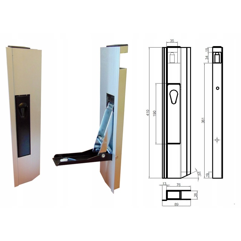 Vertical aluminum side lock h400 pl