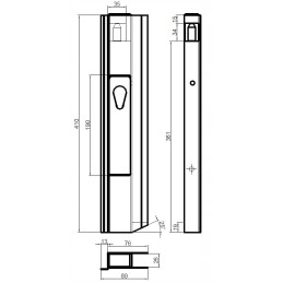 Vertical aluminum side lock h400 pl