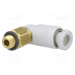 1 pcs x SMC-KQ2L04-M5A - Push-in fitting, threaded,angled 90°, -1÷10bar, Thread: M5