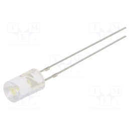 1 pcs x OPTOSUPPLY - OSW5DK5MC1B-12V - LED, 5mm, white cold, 750÷1120mcd, 120°, Front: recessed, 12V