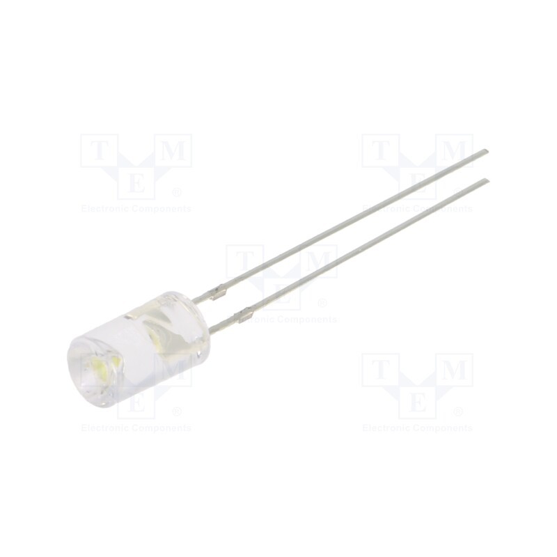 1 pcs x OPTOSUPPLY - OSW5DK5MC1B-12V - LED, 5mm, white cold, 750÷1120mcd, 120°, Front: recessed, 12V