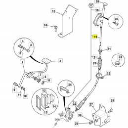 Hand throttle cable JCB Kop Lad 910 60178