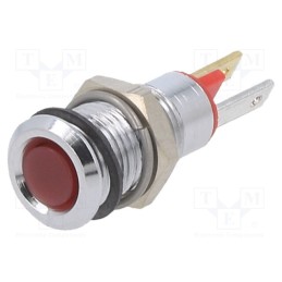 1 pcs x CML INNOVATIVE TECHNOLOGIES - 19010053 - Indicator: LED, flat, red, 2VDC, Ø8mm, connectors 2,0x0,8mm, metal