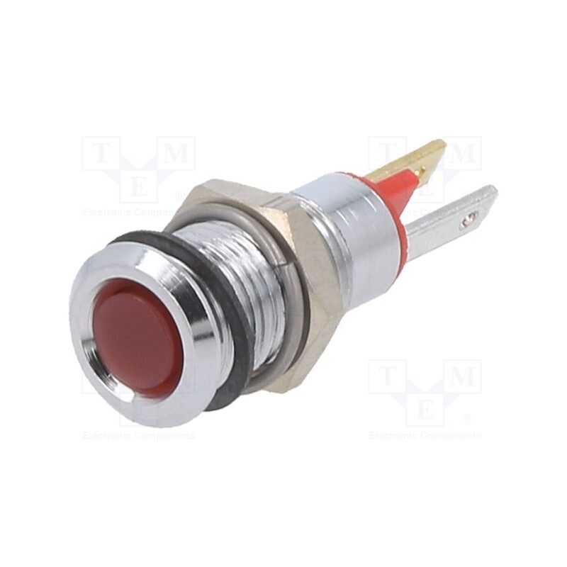 1 pcs x CML INNOVATIVE TECHNOLOGIES - 19010053 - Indicator: LED, flat, red, 2VDC, Ø8mm, connectors 2,0x0,8mm, metal