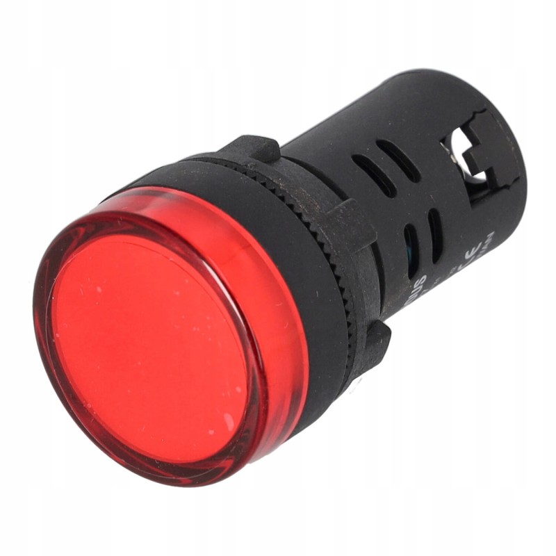 Convex red LED indicator light 22mm 24v