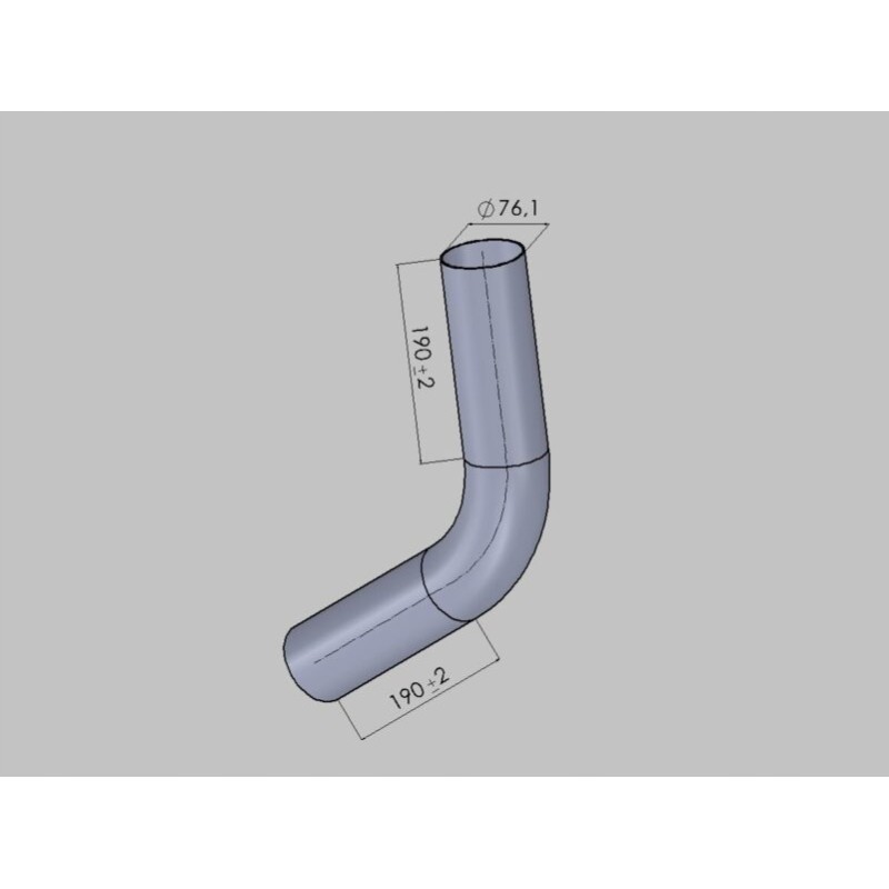 Stainless steel elbow exhaust system fi 76 1mm 60