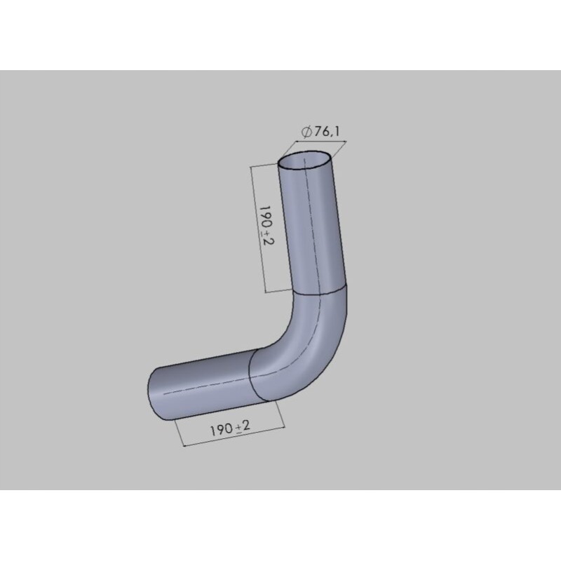 Stainless steel elbow exhaust system fi 76 1mm 75