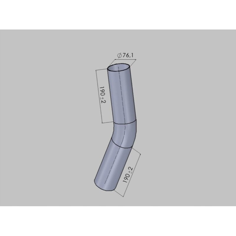 Stainless steel elbow exhaust system fi 76 1mm 30