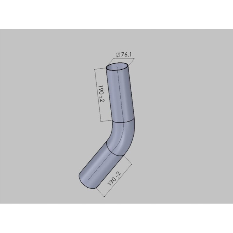 Stainless steel elbow exhaust system fi 76 1mm 45