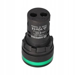 Convex green LED indicator light 22mm 24v